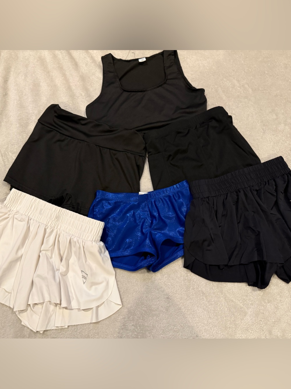 Athletic Tank and Skort Set with White & Royal Blue Shorts